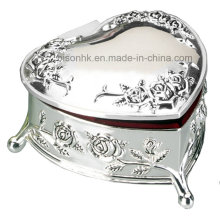 High Quality Silver Gift Jewelry Box, Heart Shape Jewelry Box